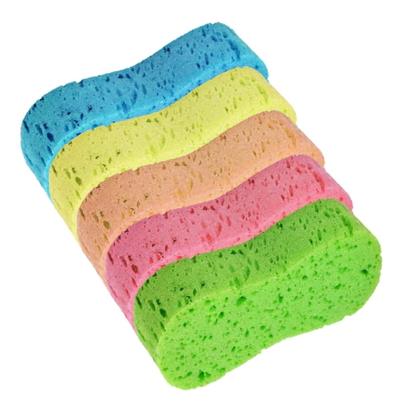 HONMEET Car Wash Sponges 5 Pcs Soft Sponge Set for Effective Car Cleaning and Descaling, and Absorbent