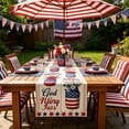 thumbnail image 2 of Memorial Day Saving!4th of July Decorations, Independence Day Table Flag Red White Blue Star Striped Floral Print Dining Table Decoration, 2 of 7