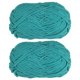 thumbnail image 1 of 2Madejas Chenilla Hilo Terciopelo Manta Hilo 2x100g/7.1oz 6 Súper Voluminoso Poliéster Suave Tejido para Ganchillo Tejedura Bolsos Bufanda Sombrero, Oscuro Cian, 1 of 7