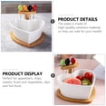 thumbnail image 4 of 1 Set Heart Shaped Salad Bowl Kitchen Ceramics Dessert Fruit Bowl with Forks, 4 of 9
