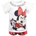 thumbnail image 2 of Disney Minnie Mouse Toddler Girls Graphic T-Shirt and Shorts Outfit Set White/Red 5T, 2 of 5