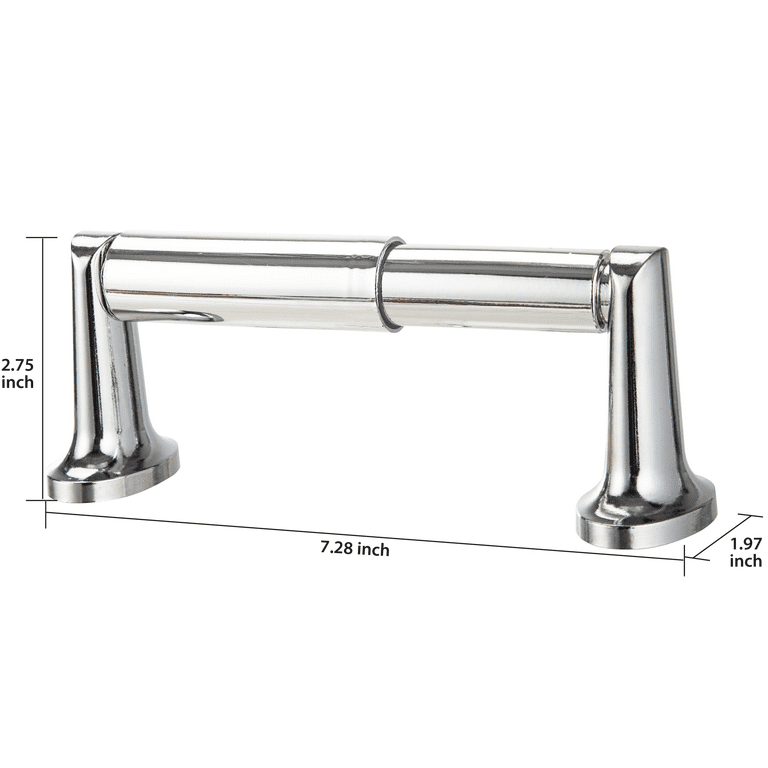 Mainstays Chrome Over-the-Tank Toilet Paper Holder, 7.5 inch x 3.5 inch x 1.4 inch