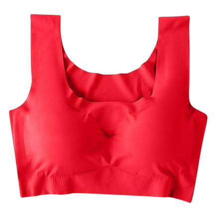 Ndbuld Bras for Women Plus Size Underwear Women s Plus Size Soft Bra Everyday Underwear Sexy Lightweight Bra Christmas Gift L Red