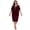 Wine, variant on Laqbezok Women's Plus Size Chiffon Capelet Overlay Bodycon Dress, Elegant V-Neck Party Gown, Rhinestone Embellished Evening Wedding Guest Cocktail Dress