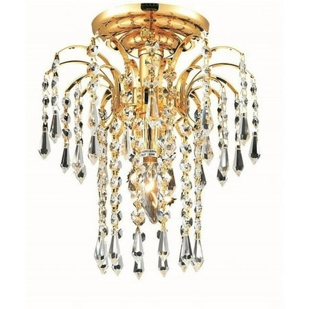 

Elegant Lighting Falls 9 Royal Crystal Flush Mount in Gold