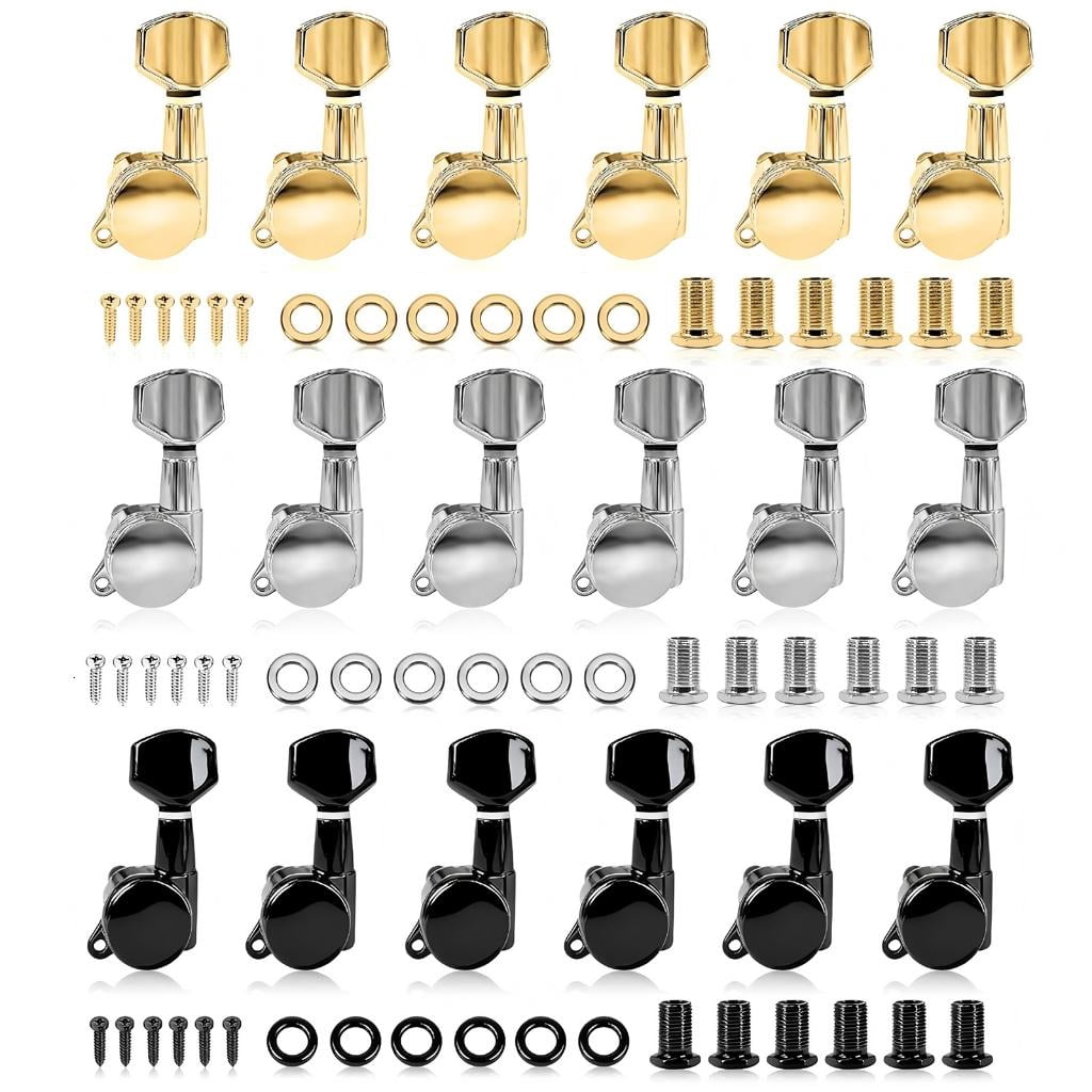 Yihuala Guitar Tuners String Tuning Peg Tuning Pegs for Guitars Tunings Machines 6Piece Guitar Tuners Pegs Machine Heads Set