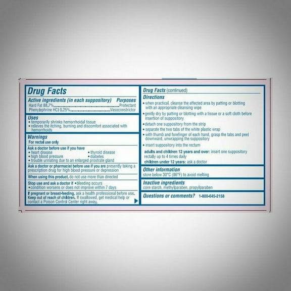 Rugby Hemorrhoidal Easy Open Soothing Relief Suppositories, 12ct, 3-Pack