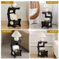 thumbnail image 4 of Round Black PVC Bedside Table - Space-Saving Nightstand for Small Rooms, Dorms, or Sofa Side, 4 of 6