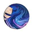 thumbnail image 2 of XMXY Blue Fluid Art Psychedelic Leaf Spare Tire Cover, Universal Waterproof Cover for Jeep RV Tire Wheel Protection, 15 inch, 2 of 8