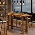 thumbnail image 2 of Tribesigns 63-Inch Solid Wood Bar Table, Wooden Counter Height Pub Table for 4-6, Rustic High Top Dining Table for Kitchen & Home Bar, Natural, 2 of 5