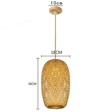 

FPWNGL Chinese Style Hand-Knitted Bamboo Pendant Lamp - Elegant Ambiance and Décor. Choose from Different Sizes.