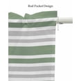 thumbnail image 5 of Sage Green Stripes Kitchen Valances for Windows Farmhouse Linen Window Valance Curtain for Living Room Window Treatment Modern Minimalist Horizontal Ombre Lines Valance Rod Pocket, 54 x 18 Inch, 5 of 6