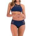 thumbnail image 2 of BONIXOOM Swimsuit Women Tankini Elastic Solid Bikinis Bikini Summer Swimwears on Clearance Blue Size 12, 2 of 7