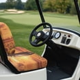 thumbnail image 3 of Yuyamidu 2 Piece Horse Golf Cart Seat Covers Orange Sunset Golf Cart Backrest Bottom Seat Cushion Cover for 2-Person Seats Club Car, 3 of 7