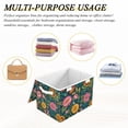 thumbnail image 7 of Foldable Fabric Storage Bin With Handle Collapsible Basket Box Storage With Lid Organizer Hand-drawn Florals, 7 of 7