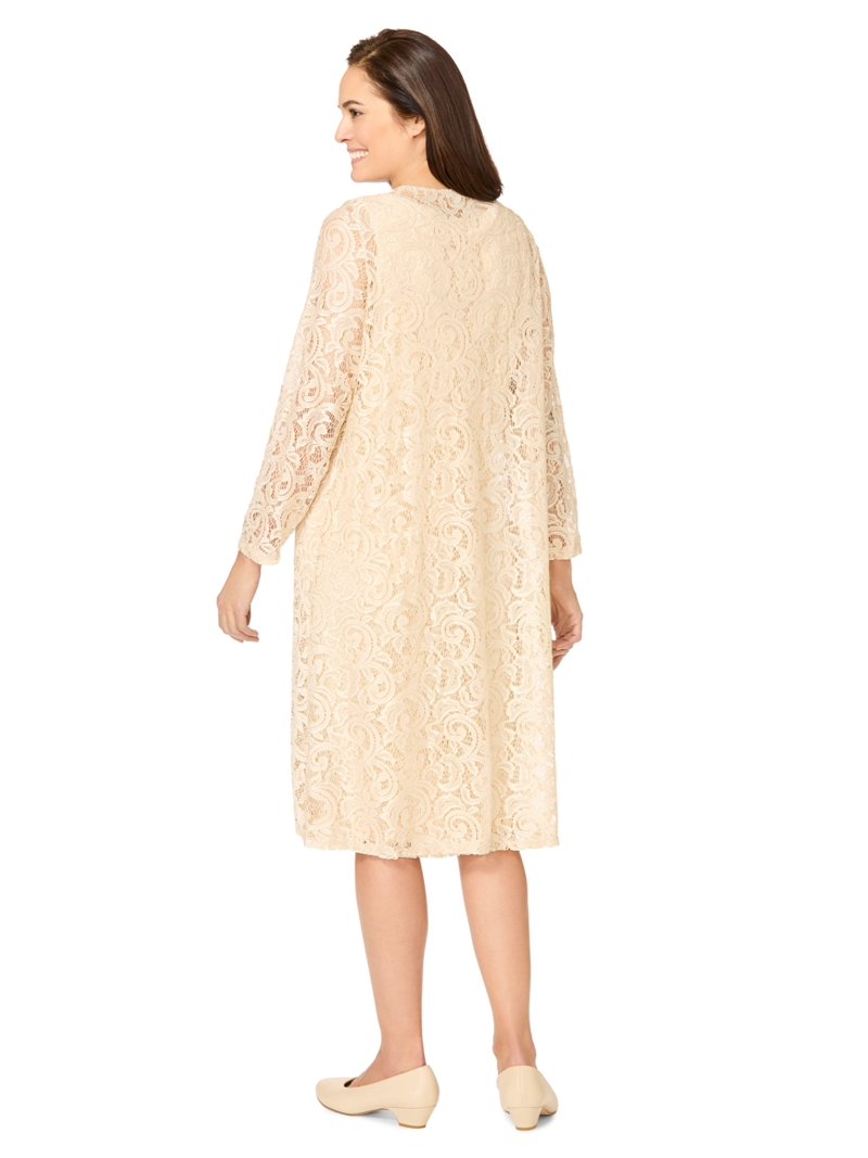 Woman Within Plus Size 2 Piece Lace Jacket Dress