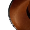 thumbnail image 4 of Western Cowboy Hat for Men Women Felt Wide Brim Cowgirl Hat with Strap, 4 of 6