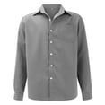 thumbnail image 6 of Wendoximz Mens Button Up Shirts Long Sleeve Mens Shirts Summer Men's Casual Fashion Solid Color Trend Loose Lapel Button Down Shirt, 6 of 8