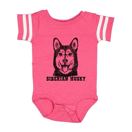 

Inktastic Siberian Husky Sketch Portrait with Dog Breed Name Boys or Girls Baby Bodysuit