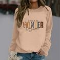 thumbnail image 2 of UJNDER Women's Letter Print Crewneck Sweatshirt Long Sleeve Casual Pullover Fall Winter Fashion Sweatshirt for Women Khaki XXL, 2 of 4