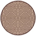 thumbnail image 5 of SAFAVIEH Courtyard Holly Geometric Indoor/Outdoor Runner Rug, 2'3" x 6'7", Chocolate/Natural, 5 of 10