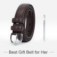 thumbnail image 7 of WERFORU Women Leather Belt Skinny Dress Belt for Jeans Pants with Silver Buckle, 7 of 7