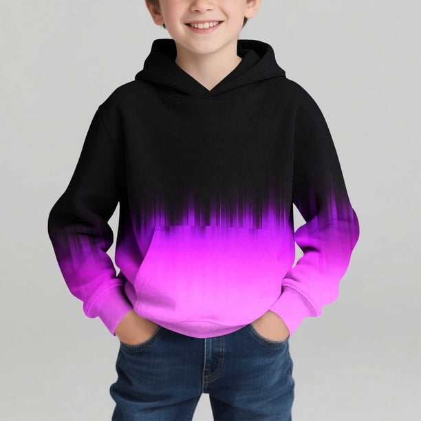 Sudadera con capucha para niño, con estampado de color, manga larga, informal, deportiva, con capucha, manga larga, sudadera con capucha, top con inserciones en los hombros, blusa de poliéster para ni