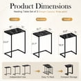 thumbnail image 4 of Nesting Coffee Table Set of 3, C-Shaped End Side Tables with Faux Marble Top and Metal Frame for Living Room, Industrial Sofa Snack Tables, Black, 4 of 9