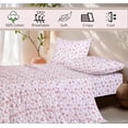 thumbnail image 4 of RUVANTI 100% Cotton Sheets – Queen Size Percale Bedding, Cooling & Breathable Floral Design, Durable with a Crisp, Soft & Comfortable Feel, 16" Deep Pocket, 4-Piece Set, Bouquet, 4 of 7