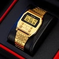 thumbnail image 3 of Retro Rectangle Digital Watch For Men Classic Stylish Design Multifunction Stainless Steel Business Men Wristwatch With Alarm, Stopwatch, Countdown, 3 of 5