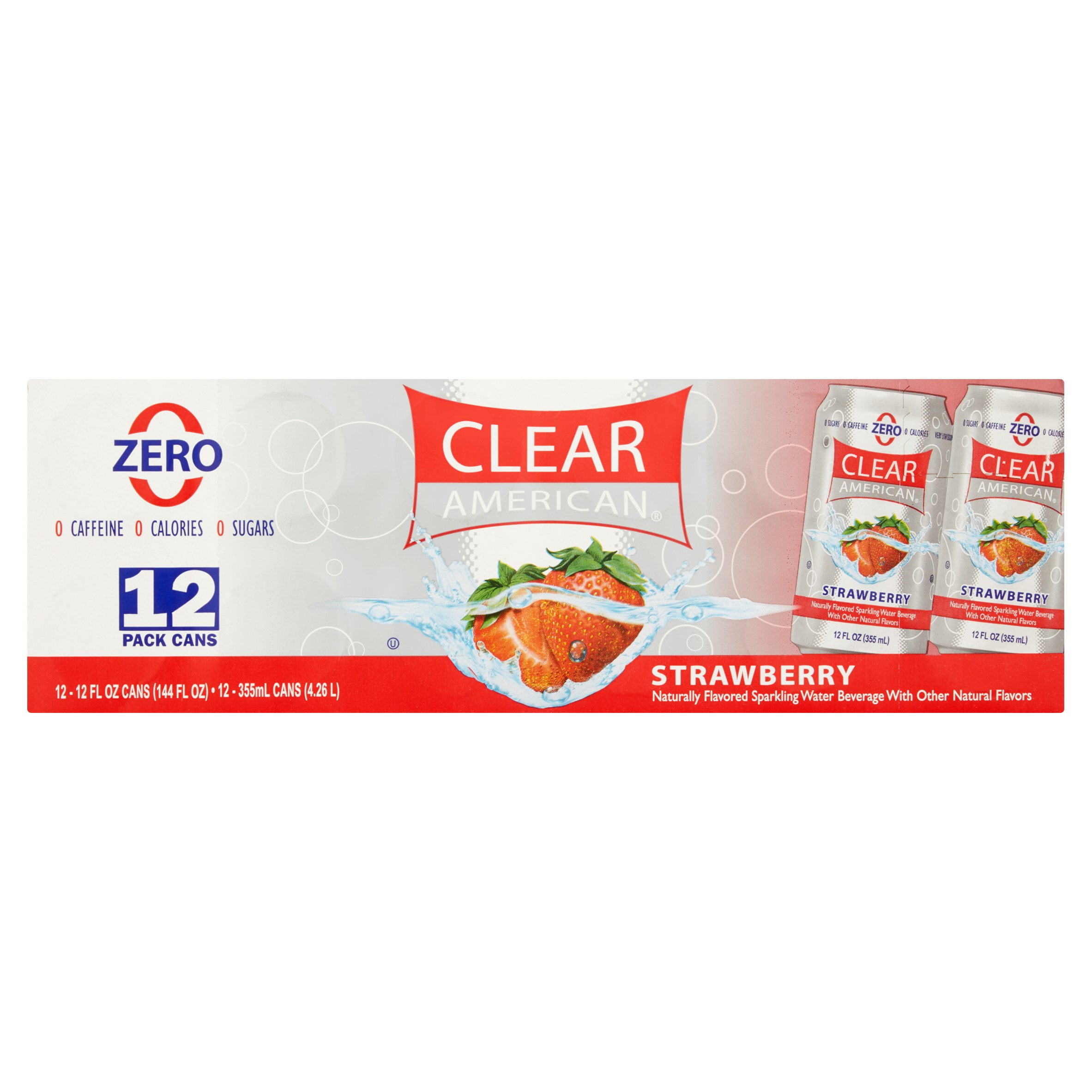 Clear American Strawberry Flavored Sparkling Water, 12 fl oz, 12 pack by Wal-Mart Stores, Inc.