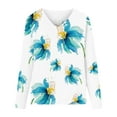 thumbnail image 2 of Hauts à Manches Longues pour Femmes Mode Décontractée Col en V Confortable Haut Imprimé T-Shirt Blouse Hauts Col en V pour Femmes Hauts Décontractés Mode pour Femmes Hauts à Manches Longues, 2 of 4