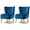 Blue, variant on Giantex Set of 2 Armless Accent Chair, Wingback Velvet Sofa Chair w/Wood Legs & Thick Padded Seat, Upholstered Leisure Club Chair, Green