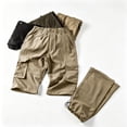 thumbnail image 5 of Men Stretch Multi Pocket Cargo Pants Straight Leg Zip Off Water Repellent Lightweight Travel Pants, 5 of 9