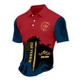 thumbnail image 3 of Hogleaql 250th Anniversary Usa Polo Shirt for Men Short Sleeve Button Down V Neck Usa 1776-2026 T-Shirts American Flag Retro Graphic Patriotic Fashion Shirts Tops Red 2XL, 3 of 4