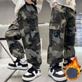thumbnail image 2 of Wxirdiow Pants for Teens Boys Girls Cargo Pants Unisex Kids Casual Joggers Elastic Waist Cargo Pants for Boys & Girls Camouflage Size,13-14 Years, 2 of 7