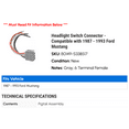 thumbnail image 2 of Headlight Switch Connector - Compatible with 1987 - 1993 Ford Mustang 1988 1989 1990 1991 1992, 2 of 2