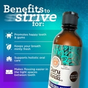 GuruNanda Farmed Mint Oil Pulling Natural Mouthwash with Essential Oils & Vitamins D3,E,K2 - Toothbrush & Tongue Scraper - 8 fl oz X 3