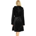 thumbnail image 6 of U2SKIIN Women Hooded Fleece Robe, Short Plush Robes for Womens With Hood Soft Warm Spa Bathrobe（Black-hooded, Small-Medium）, 6 of 6