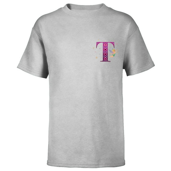 Disney Alphabet Monogram Peter Pan Letter T for Tinker Bell - Short Sleeve T-Shirt for Kids - Customized-Athletic Heather