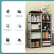 thumbnail image 3 of Estantería para libros de 5 niveles, organizador de almacenamiento de 4 cubos, estantería alta, estante de almacenamiento vertical independiente ensamblado para dormitorio/sala de estar/oficina/armari, 3 of 8