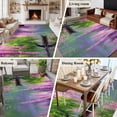 thumbnail image 5 of 5x8 Area Rugs for Living Room, Purple Vine Flowers Non Slip Area Rugs for Kitchen Bedroom Entryway, Spring Tree Lake Boat Retro Oil Painting Washable Carpet Runner Rug Floor Mats for Bedroom, 5 of 8