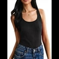 thumbnail image 1 of Camisetas Sin Mangas para Mujer, de Punto, con Cuello en U, Básicas e Informales de Verano. Negro XL, 1 of 9
