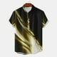 thumbnail image 1 of Blusa y camisa de manga corta con cuello alto para hombre, informal, a la moda, con estampado, de poliéster, 1 of 4