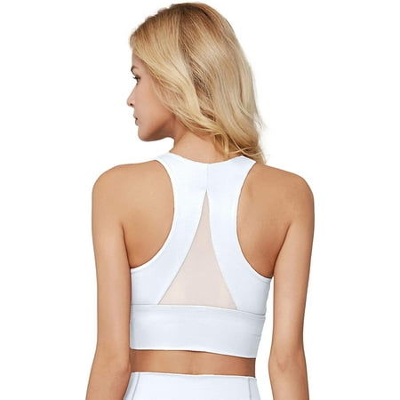 

light & leaf Sports Bras for Women Medium Impact Longline Yoga Workout Bra- Running Gym Activewear