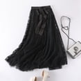 thumbnail image 2 of Fesfesfes Summer Skirts for Women Elastic High Waist Long Mesh Skirt Tutu Maxi Pleated, 2 of 3