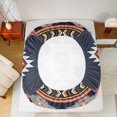 thumbnail image 5 of Homewish Western Boho Aztec Queen Sheet Sets for Men, Rustic Mandala Hippie Flat Sheet, Navy Brown Abstract Queen Fitted Sheet, Super Cozy Room Decor, 4 Pieces, 5 of 7