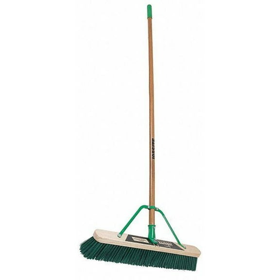 Quickie 24 in Sweep Face Push Broom, Stiff, Synthetic, Green