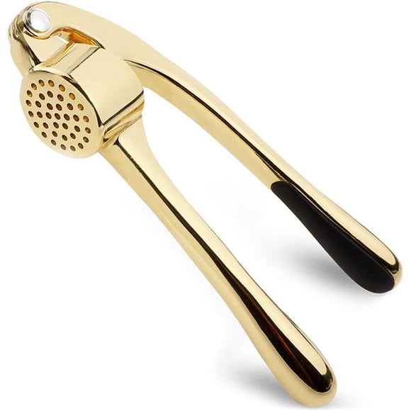 Zulay Kitchen Garlic Press Ergonomic Handle Zinc Alloy Chrome Plating Mincer Tool - Royal Gold