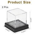 thumbnail image 2 of Uxcell 2pcs Caja de Exhibición de Béisbol con Base de Madera Cubo de Acrílico Transparente para Sostener, 2 of 5